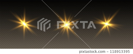 Sun lens flare, glowing sunshine with rays, shiny flash spark, bright cosmic explosion. Sun lens flare, glowing sunshine with rays, shiny flash spark, bright cosmic explosion. 118913395