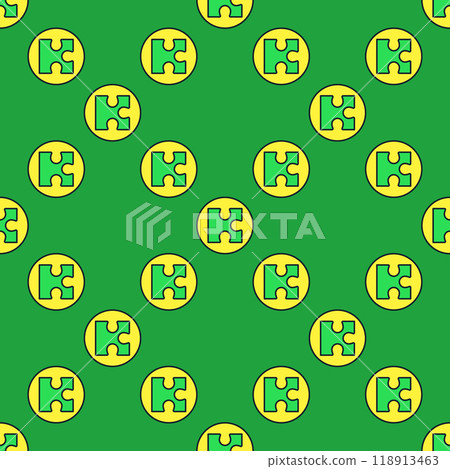 Circle with Green Puzzle vector Jigsaw Puzzles colored seamless pattern Circle with Green Puzzle vector Jigsaw Puzzles colored seamless pattern 118913463