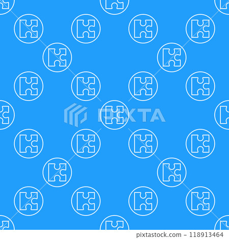 Circle with Puzzle vector Jigsaw Puzzles seamless pattern in thin line style Circle with Puzzle vector Jigsaw Puzzles seamless pattern in thin line style 118913464