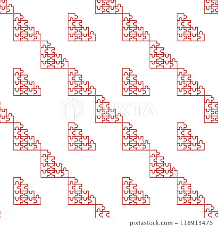 Jigsaw Puzzles vector seamless pattern in outline style 118913476