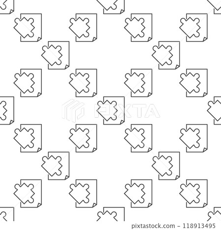 Paper and Puzzle vector Jigsaw Puzzles seamless pattern in thin line style Paper and Puzzle vector Jigsaw Puzzles seamless pattern in thin line style 118913495