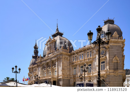 Cartagena town hall with a blue sky. Cartagena town hall with a blue sky. 118913520