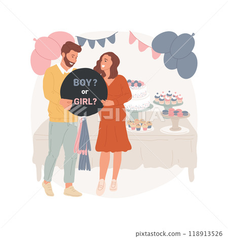 Gender reveal party isolated cartoon vector illustration. 118913526