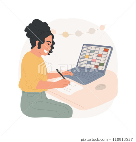 Study planner isolated cartoon vector illustration. 118913537