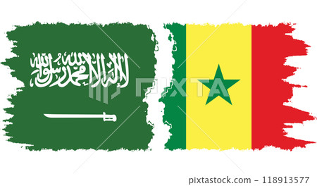 Senegal and Saudi Arabia grunge flags connection vector Senegal and Saudi Arabia grunge flags connection vector 118913577