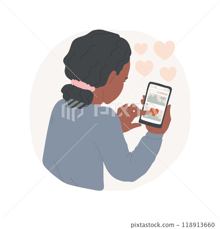 Liking picture isolated cartoon vector illustration. 118913660