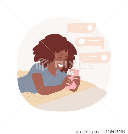 Chatting at home isolated cartoon vector illustration. Chatting at home isolated cartoon vector illustration. 118913664