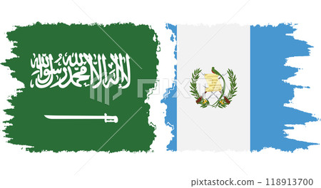 Guatemala and Saudi Arabia grunge flags connection vector 118913700