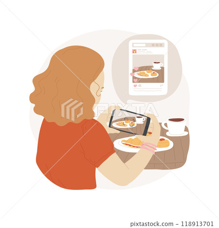 Posting photo isolated cartoon vector illustration. 118913701