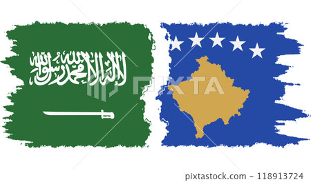 Kosovo and Saudi Arabia grunge flags connection vector Kosovo and Saudi Arabia grunge flags connection vector 118913724