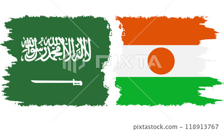 Niger and Saudi Arabia grunge flags connection vector Niger and Saudi Arabia grunge flags connection vector 118913767