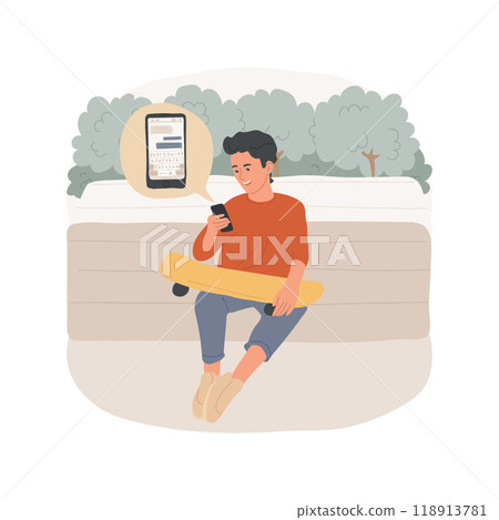 Getting message isolated cartoon vector illustration. 118913781
