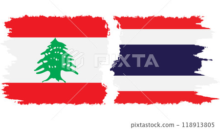 Thailand and Lebanon grunge flags connection vector 118913805