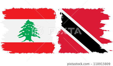 Trinidad and Tobago and Lebanon grunge flags connection vector Trinidad and Tobago and Lebanon grunge flags connection vector 118913809