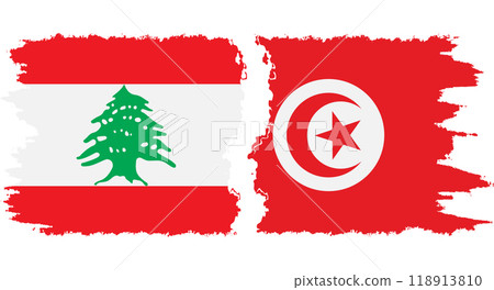 Tunisia and Lebanon grunge flags connection vector Tunisia and Lebanon grunge flags connection vector 118913810