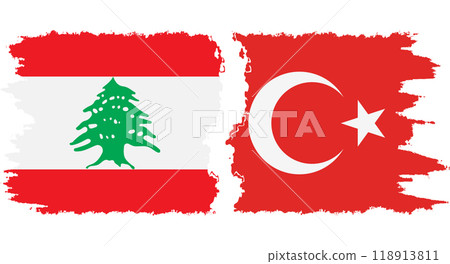 Turkey and Lebanon grunge flags connection vector Turkey and Lebanon grunge flags connection vector 118913811