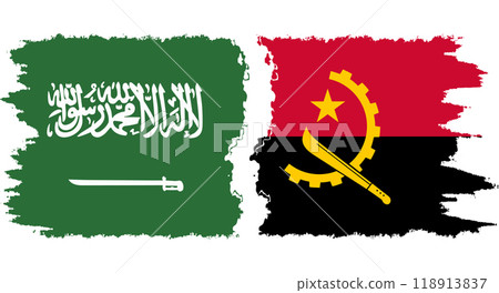 Angola and Saudi Arabia grunge flags connection vector Angola and Saudi Arabia grunge flags connection vector 118913837