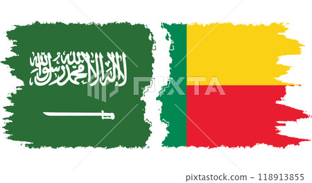 Benin and Saudi Arabia grunge flags connection vector Benin and Saudi Arabia grunge flags connection vector 118913855