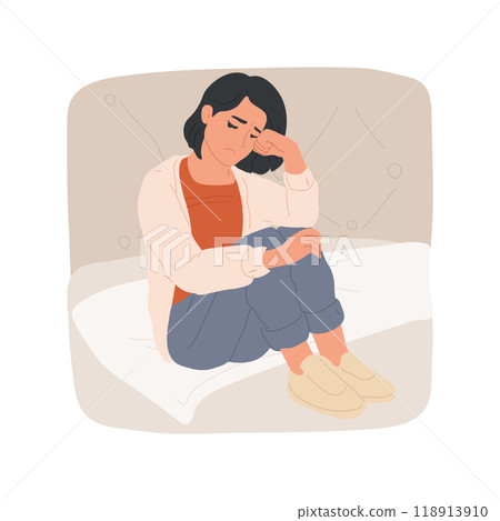 Signs of depression isolated cartoon vector illustration. 118913910