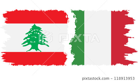 Italy and Lebanon grunge flags connection vector Italy and Lebanon grunge flags connection vector 118913953