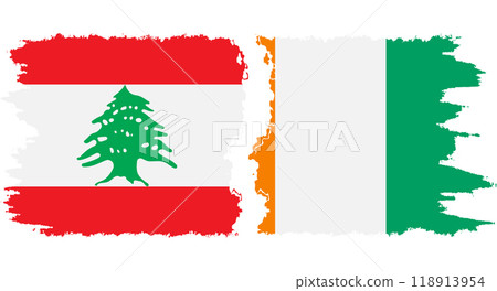 Ivory Coast and Lebanon grunge flags connection vector Ivory Coast and Lebanon grunge flags connection vector 118913954