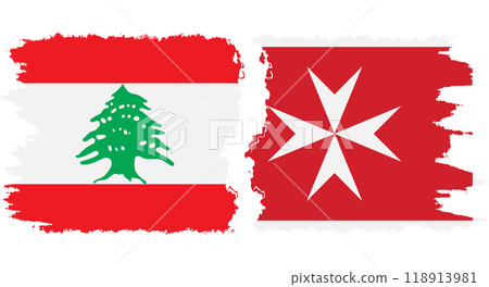 Malta and Lebanon grunge flags connection vector Malta and Lebanon grunge flags connection vector 118913981