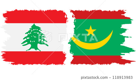 Mauritania and Lebanon grunge flags connection vector Mauritania and Lebanon grunge flags connection vector 118913983