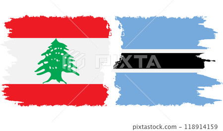 Botswana and Lebanon grunge flags connection vector Botswana and Lebanon grunge flags connection vector 118914159