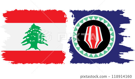 Bougainville and Lebanon grunge flags connection vector Bougainville and Lebanon grunge flags connection vector 118914160