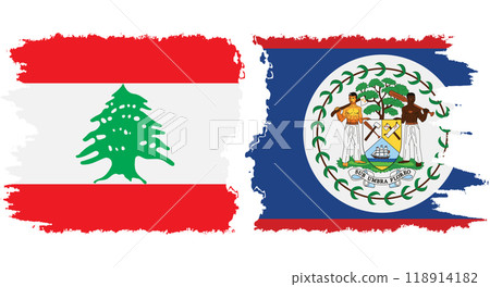 Belize and Lebanon grunge flags connection vector Belize and Lebanon grunge flags connection vector 118914182