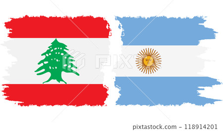 Argentina and Lebanon grunge flags connection vector Argentina and Lebanon grunge flags connection vector 118914201