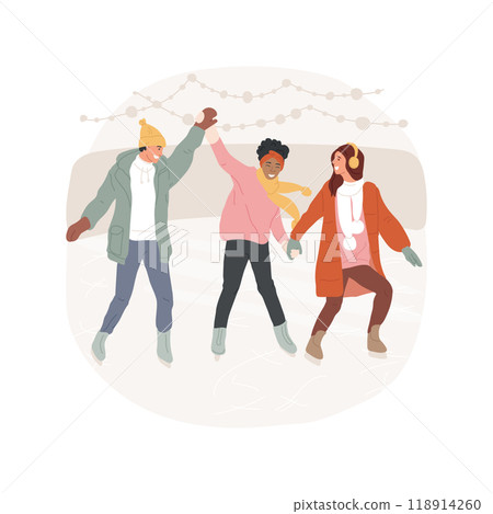 Holiday ice rink isolated cartoon vector illustration. Holiday ice rink isolated cartoon vector illustration. 118914260