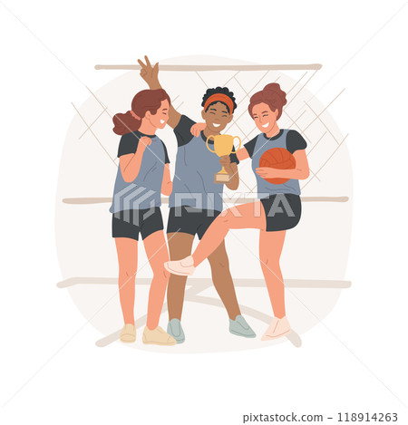 Celebrating victory isolated cartoon vector illustration. Celebrating victory isolated cartoon vector illustration. 118914263
