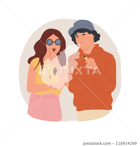 Vaping isolated cartoon vector illustration. 118914299