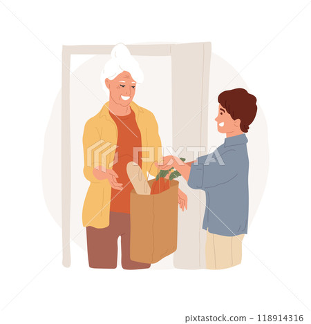 Visit elderly people isolated cartoon vector illustration. Visit elderly people isolated cartoon vector illustration. 118914316