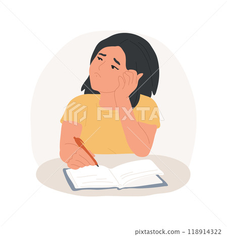 Bored isolated cartoon vector illustration. 118914322