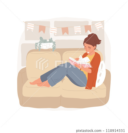 Reading books isolated cartoon vector illustration. 118914331