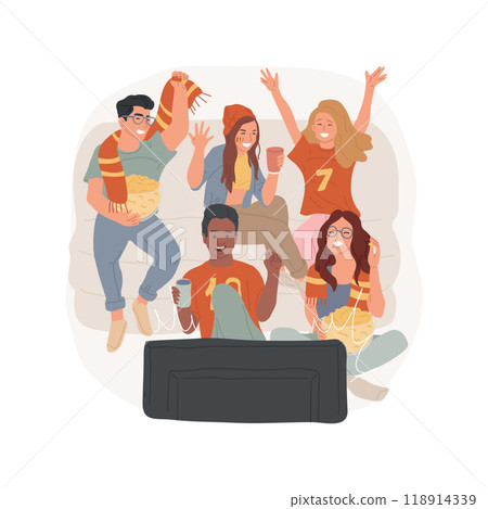Watching sports isolated cartoon vector illustration. 118914339