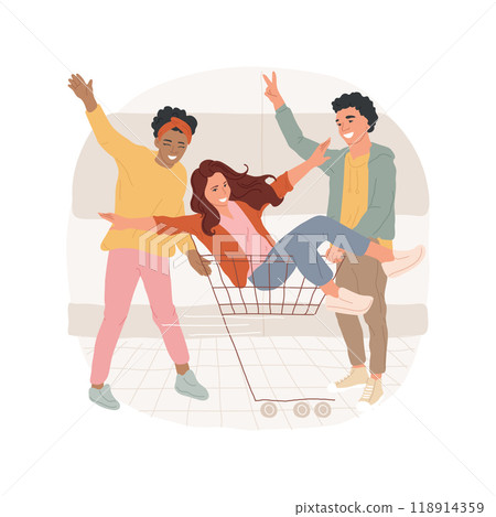 Parking lot fun isolated cartoon vector illustration. 118914359