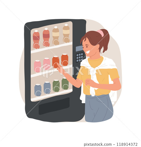 Buying soft drinks isolated cartoon vector illustration. 118914372