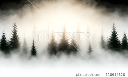 Fog in nature, mystical phenomenon of nature 118914828
