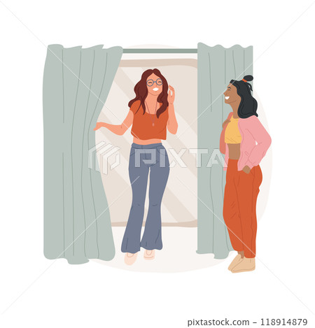 Fitting room isolated cartoon vector illustration. 118914879