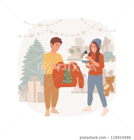Buying presents isolated cartoon vector illustration. Buying presents isolated cartoon vector illustration. 118914880