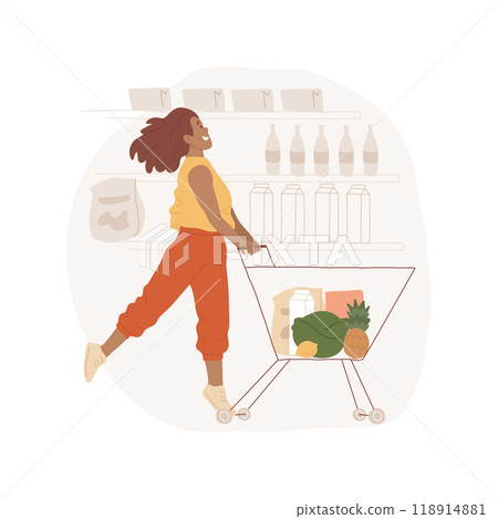 Shopping alone isolated cartoon vector illustration. 118914881