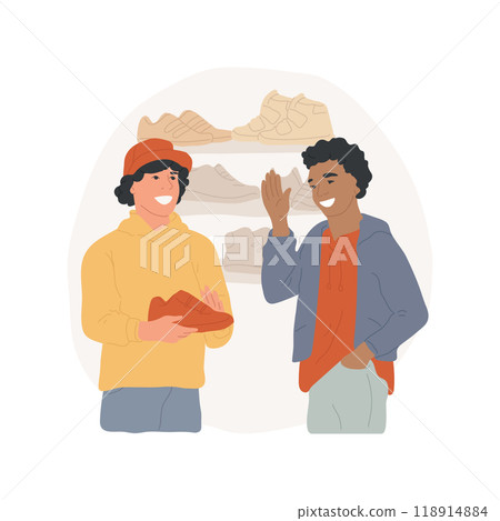 Boys shopping isolated cartoon vector illustration. 118914884