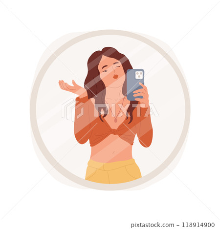 Grimacing for video isolated cartoon vector illustration. 118914900