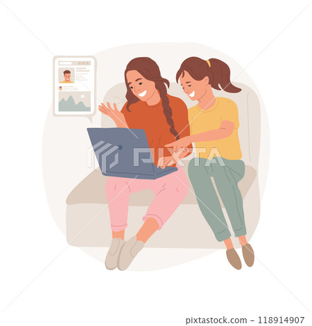 Discussing classmates isolated cartoon vector illustration. 118914907