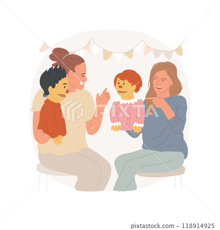 Puppet show isolated cartoon vector illustration. Puppet show isolated cartoon vector illustration. 118914925