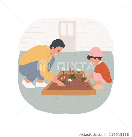 Gardening isolated cartoon vector illustration. 118915118