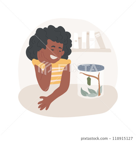 Chrysalis splitting isolated cartoon vector illustration. Chrysalis splitting isolated cartoon vector illustration. 118915127